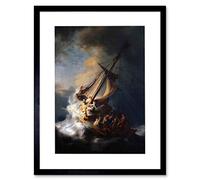 Wee Blue Coo Rembrandt Christ Storm Lake Galilee Painting Picture Framed Wall Art Print