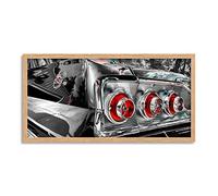 Wee Blue Coo Retro Car Automobile Tail Lights Long Panel Framed Wall Art Print