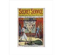 Wee Blue Coo RETRO CARTOON STORY BOOK COVER SECRET SERVICE BRADY MAGIC FRAMED PRINT B12X4898