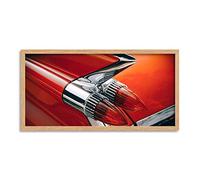 Wee Blue Coo Retro Red Car Automobile Tail Lights Long Panel Framed Wall Art Print