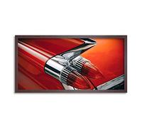Wee Blue Coo Retro Red Car Automobile Tail Lights Long Panel Framed Wall Art Print