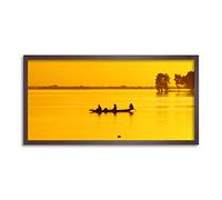 Wee Blue Coo Riverboat River Boat Dusk Long Panel Framed Wall Art Print