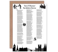 Wee Blue Coo ROBERT BURNS POEM LYRICS TAM O'SHANTER SCOTLAND BLANK GREETINGS CARD