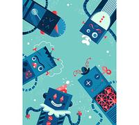 Wee Blue Coo Robot Family Large Wall Art Print Canvas Premium Poster