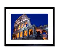 Wee Blue Coo Rome Coliseum Romans Italy Arches Art Picture Framed Wall Art Print