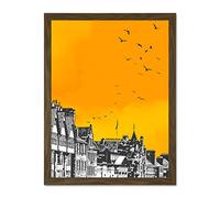 Wee Blue Coo Rooftop Birds Edinburgh 18x24 Large Framed Art Print Poster Wall Decor 18x24 inch