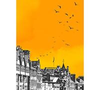 Wee Blue Coo Rooftop Birds Edinburgh Large Wall Art Print 18X24