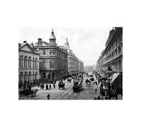 Wee Blue Coo Royal Avenue Belfast Antrim Old BW Wall Art Print