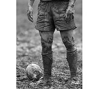 Wee Blue Coo Rugby Player Ball Mud Bowl Unframed Wall Art Print Poster Home Decor Premium