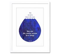 Wee Blue Coo Rumi You Are Entire Ocean Drop Quote Blue Framed Wall Art Print