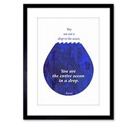 Wee Blue Coo Rumi You Are Entire Ocean Drop Quote Blue Framed Wall Art Print