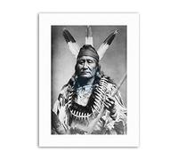 Wee Blue Coo Rushing Eagle Sioux Native American Picture Vintage Portrait Canvas Art Print
