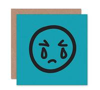 Wee Blue Coo SAD CRYING EMOTICON FACE TEARS ART GREETINGS GREETING CARD GIFT