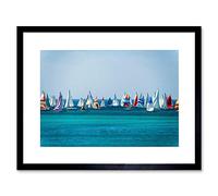 Wee Blue Coo Sailing Boats Sea Colourful Art Framed Wall Art Print
