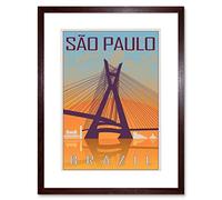 Wee Blue Coo Sao Paulo Brazil Octavio Frias Oliveira Bridge Picture Framed Wall Art Print