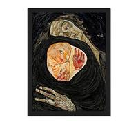Wee Blue Coo Schiele Dead Mother 1910 Artwork Framed Wall Art Print 18X24 Inch