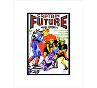 Wee Blue Coo SCI FI MAGAZINE CAPTAIN FUTURE ALIENS ROBOT NEW FRAMED ART PRINT MOUNT B12X11242