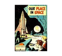 Wee Blue Coo Science Fantasy Rocket Ship Space Planet Moon Picture Wall Art Print