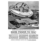 Wee Blue Coo Science Fiction Advert Light Power Flying Saucer Dog Weird Art Print Poster Wall Decor 12X16 Inch