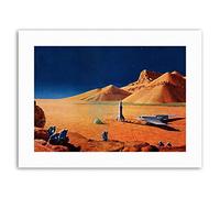 Wee Blue Coo Science Fiction Desert Space Ship Rocket Plane Picture Canvas Art Print
