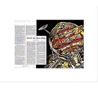 Wee Blue Coo SCIENCE FICTION FUTURE DESIGN MOON SHIP CUTAWAY SPACE FRAMED ART PRINT B12X6209