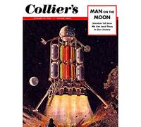 Wee Blue Coo Science Magazine Cover Colliers Man Moon Ship Craft Art Print Poster Wall Decor 12X16 Inch