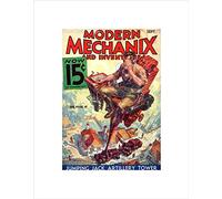 Wee Blue Coo Science Magazine Cover Modern Mechanix Artillery Tower Weird Art Wall Art Print