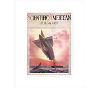 Wee Blue Coo Science Magazine Cover Scientific American Airship Ocean Boat Art Wall Art Print