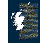 Wee Blue Coo Scotch Whisky Distilleries Map Large Wall Art Print 18X24
