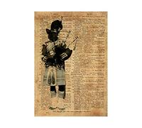 Wee Blue Coo Scottie Dog Piper Scotland Upcycle Dictionary 12x16 Wall Art Print