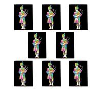 Wee Blue Coo Scottish Bagpipe Piper Colourful Scotland Art Cards Pack of 8, A6 | Size: 8 pack Wee Blue Coo Multicolor 8 pack