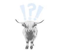 Wee Blue Coo Scottish Highland Hairy Coo Cow Surprised Expression Scotland Art Print
