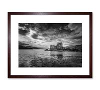 Wee Blue Coo Scottish Photo Landscape Eilean Donan Castle BW Framed Wall Art Print