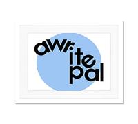 Wee Blue Coo Scottish Phrase Awrite Pal Scotland Slang Friendship Large Art Print Poster Wall Decor 18x24 inch Supplied Ready To Hang With Included Mount Brackets