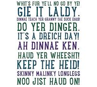 Wee Blue Coo Scottish Sayings Phrases Scotland Typography Art Print Poster Wall Decor 12X16 Inch
