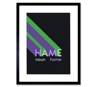 Wee Blue Coo Scottish Word Definition Hame Home Scots Dictionary Framed Art Print