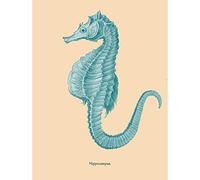 Wee Blue Coo Sea Horse Hippocampus Blue Art Print Poster Wall Decor 12X16 Inch