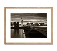 Wee Blue Coo Sepia London Big Ben Art Print Framed Poster Wall Decor 12x16 inch