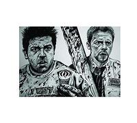 Wee Blue Coo Shaun Of The Dead Simon Pegg Nick Frost By W.maguire Wall Art Print