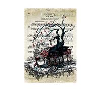 Wee Blue Coo Sheet Music Skeleton Piano Tree Wall Art Print
