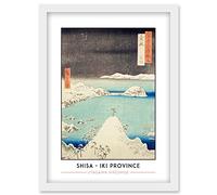 Shisa Iki Province Utagawa Hiroshige Japan Woodblock Classic Collection Artwork Framed Wall Art Print A4 Artery8 White One Size