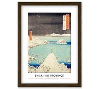 Shisa Iki Province Utagawa Hiroshige Japan Woodblock Classic Collection Artwork Framed Wall Art Print A4 Artery8 Brown One Size