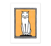 Wee Blue Coo Sitting Cat 1916 Julie De Graag Art Print Canvas Premium Wall Decor Poster