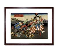 Wee Blue Coo Sixty Odd Province Osaka Theatre Kunikazu Samurai Japan Framed Wall Art Print