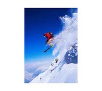 Wee Blue Coo Skier Ski Jumping Snow Sport Sky Photo Wall Art Print