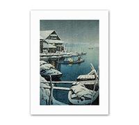 Wee Blue Coo Snow Lake Mukaijima Kawase Hasui Japan Painting Canvas Art Print