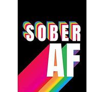 Wee Blue Coo Sober AF Rainbow Typography Black Unframed Wall Art Print Poster Home Decor Premium