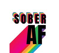 Wee Blue Coo Sober AF Rainbow Typography White Premium Wall Art Canvas Print 18X24 Inch