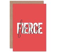 Wee Blue Coo Solid Simple Words Fierce Greeting Card With Envelope Inside Premium Quality