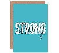 Wee Blue Coo Solid Simple Words Strong Greeting Card With Envelope Inside Premium Quality